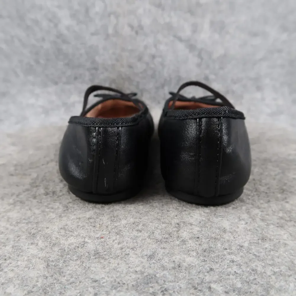 Wonder Nation Shoes Kids 10 Ballet Flats Slip On Elastic Strap Black Bow Toddler